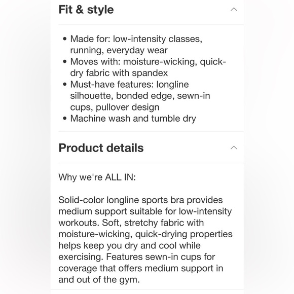 Women's Everyday Soft Medium Support
Longline Sports Bra - All In Motion™
Green - Picture 6 of 7